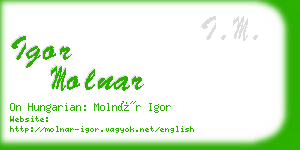 igor molnar business card